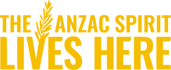 The ANZAC Spirit Lives Here logo