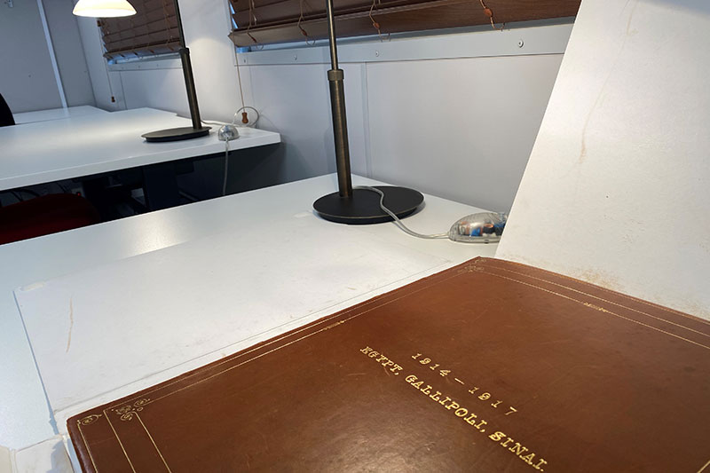 The Memorial's temporary Reading Room (a renovated Reading Room is scheduled to open in late 2024)