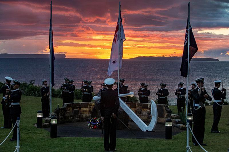 An ANZAC Day Dawn Service overlooking Jervis Bay in New South Wales 